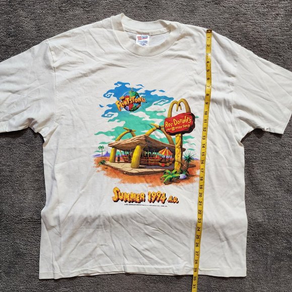 Vintage 90s 1994 The Flintstones RocDonald's x McDonalds Movie Promo T Shirt XL - Picture 6 of 8